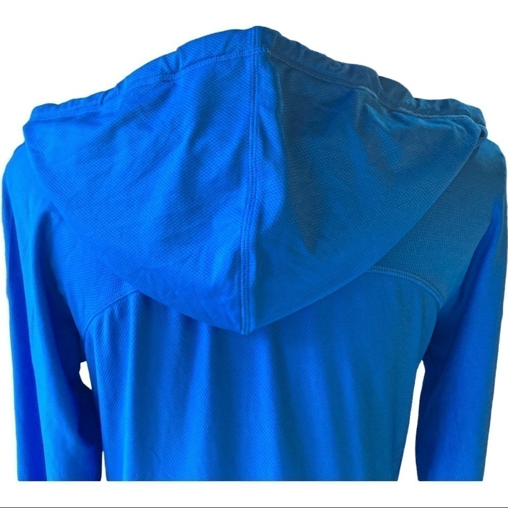 Athleta Blue Long Sleeve Hooded Tunic Top Thumbholes Pockets Womens Small - Picture 4 of 8